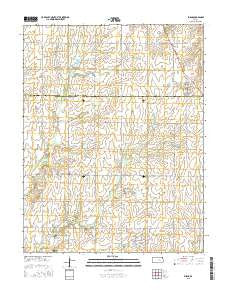 Burns Kansas Current topographic map, 1:24000 scale, 7.5 X 7.5 Minute, Year 2015