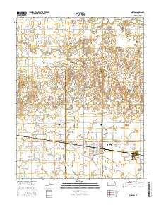 Burrton Kansas Current topographic map, 1:24000 scale, 7.5 X 7.5 Minute, Year 2015