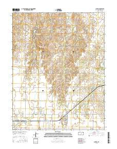 Canton Kansas Current topographic map, 1:24000 scale, 7.5 X 7.5 Minute, Year 2015