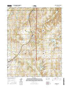 Carbondale Kansas Current topographic map, 1:24000 scale, 7.5 X 7.5 Minute, Year 2015