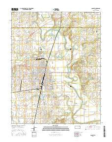 Chanute Kansas Current topographic map, 1:24000 scale, 7.5 X 7.5 Minute, Year 2015