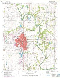 Chanute Kansas Historical topographic map, 1:24000 scale, 7.5 X 7.5 Minute, Year 1973