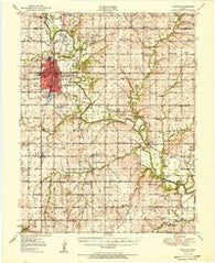 Chanute Kansas Historical topographic map, 1:62500 scale, 15 X 15 Minute, Year 1951