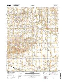 Chase Kansas Current topographic map, 1:24000 scale, 7.5 X 7.5 Minute, Year 2015