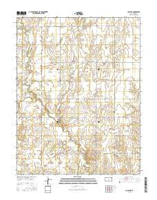 Chase NE Kansas Current topographic map, 1:24000 scale, 7.5 X 7.5 Minute, Year 2015