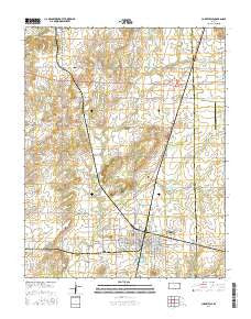 Cherryvale Kansas Current topographic map, 1:24000 scale, 7.5 X 7.5 Minute, Year 2016