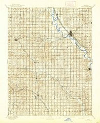 Clay Center Kansas Historical topographic map, 1:125000 scale, 30 X 30 Minute, Year 1891