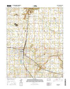Columbus Kansas Current topographic map, 1:24000 scale, 7.5 X 7.5 Minute, Year 2015