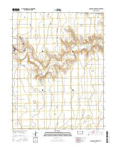 Coronado Cemetery Kansas Current topographic map, 1:24000 scale, 7.5 X 7.5 Minute, Year 2015