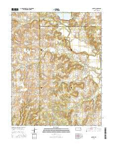 Coyville Kansas Current topographic map, 1:24000 scale, 7.5 X 7.5 Minute, Year 2015