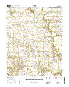 Crestline Kansas Current topographic map, 1:24000 scale, 7.5 X 7.5 Minute, Year 2015