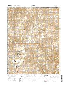Denton Kansas Current topographic map, 1:24000 scale, 7.5 X 7.5 Minute, Year 2015