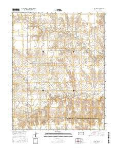 Dighton SE Kansas Current topographic map, 1:24000 scale, 7.5 X 7.5 Minute, Year 2015
