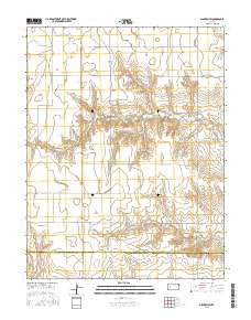 Dighton SW Kansas Current topographic map, 1:24000 scale, 7.5 X 7.5 Minute, Year 2015
