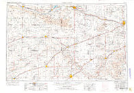 Dodge City Kansas Historical topographic map, 1:250000 scale, 1 X 2 Degree, Year 1955