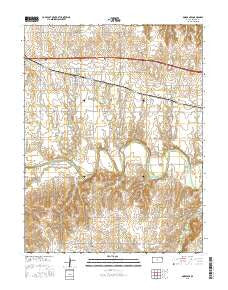 Dorrance Kansas Current topographic map, 1:24000 scale, 7.5 X 7.5 Minute, Year 2015