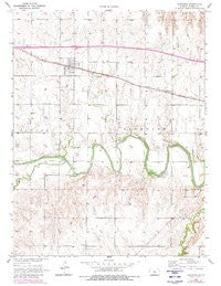 Dorrance Kansas Historical topographic map, 1:24000 scale, 7.5 X 7.5 Minute, Year 1956