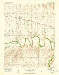 Dorrance Kansas Historical topographic map, 1:24000 scale, 7.5 X 7.5 Minute, Year 1956