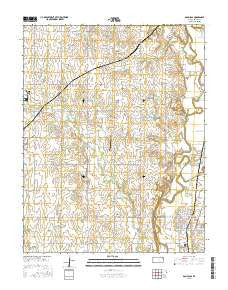 Douglass Kansas Current topographic map, 1:24000 scale, 7.5 X 7.5 Minute, Year 2015