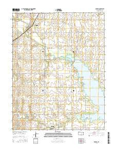 Durham Kansas Current topographic map, 1:24000 scale, 7.5 X 7.5 Minute, Year 2015