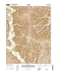 Easton Kansas Current topographic map, 1:24000 scale, 7.5 X 7.5 Minute, Year 2015