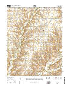 Eaton Kansas Current topographic map, 1:24000 scale, 7.5 X 7.5 Minute, Year 2015