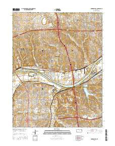 Edwardsville Kansas Current topographic map, 1:24000 scale, 7.5 X 7.5 Minute, Year 2015