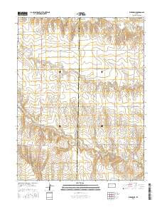 Elkader NE Kansas Current topographic map, 1:24000 scale, 7.5 X 7.5 Minute, Year 2015
