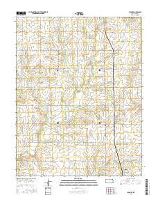 Elsmore Kansas Current topographic map, 1:24000 scale, 7.5 X 7.5 Minute, Year 2015