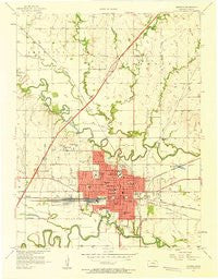 Emporia Kansas Historical topographic map, 1:24000 scale, 7.5 X 7.5 Minute, Year 1957