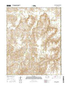 Fancy Canyon Kansas Current topographic map, 1:24000 scale, 7.5 X 7.5 Minute, Year 2015