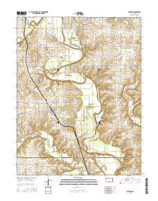 Fontana Kansas Current topographic map, 1:24000 scale, 7.5 X 7.5 Minute, Year 2015