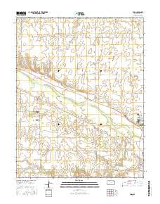 Ford Kansas Current topographic map, 1:24000 scale, 7.5 X 7.5 Minute, Year 2015