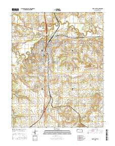 Fort Scott Kansas Current topographic map, 1:24000 scale, 7.5 X 7.5 Minute, Year 2015