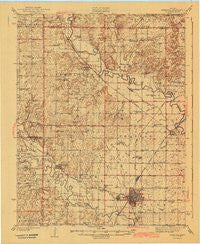 Fredonia Kansas Historical topographic map, 1:62500 scale, 15 X 15 Minute, Year 1943