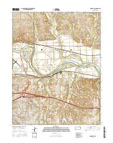 Grantville Kansas Current topographic map, 1:24000 scale, 7.5 X 7.5 Minute, Year 2016