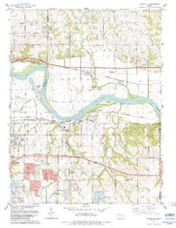 Grantville Kansas Historical topographic map, 1:24000 scale, 7.5 X 7.5 Minute, Year 1983
