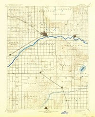 Great Bend Kansas Historical topographic map, 1:125000 scale, 30 X 30 Minute, Year 1893