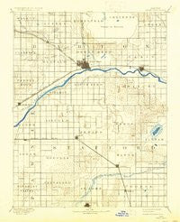 Great Bend Kansas Historical topographic map, 1:125000 scale, 30 X 30 Minute, Year 1893