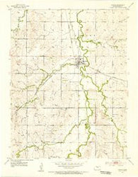 Gypsum Kansas Historical topographic map, 1:24000 scale, 7.5 X 7.5 Minute, Year 1955