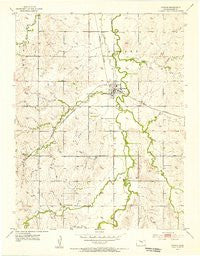 Gypsum Kansas Historical topographic map, 1:24000 scale, 7.5 X 7.5 Minute, Year 1955