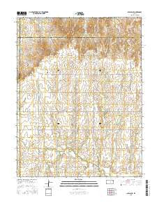 Gypsum SE Kansas Current topographic map, 1:24000 scale, 7.5 X 7.5 Minute, Year 2015