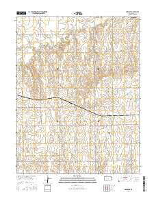 Hargrave Kansas Current topographic map, 1:24000 scale, 7.5 X 7.5 Minute, Year 2015