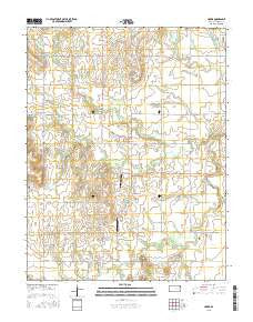 Harris Kansas Current topographic map, 1:24000 scale, 7.5 X 7.5 Minute, Year 2015