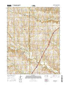 Harveyville Kansas Current topographic map, 1:24000 scale, 7.5 X 7.5 Minute, Year 2015