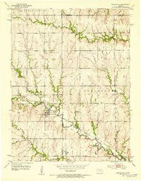 Harveyville Kansas Historical topographic map, 1:24000 scale, 7.5 X 7.5 Minute, Year 1952