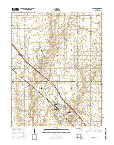 Hesston Kansas Current topographic map, 1:24000 scale, 7.5 X 7.5 Minute, Year 2015