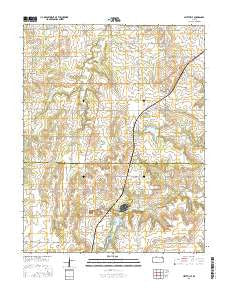 Hiattville Kansas Current topographic map, 1:24000 scale, 7.5 X 7.5 Minute, Year 2015