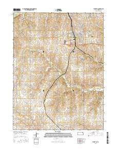 Hiawatha Kansas Current topographic map, 1:24000 scale, 7.5 X 7.5 Minute, Year 2015