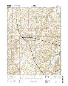 Hope Kansas Current topographic map, 1:24000 scale, 7.5 X 7.5 Minute, Year 2015